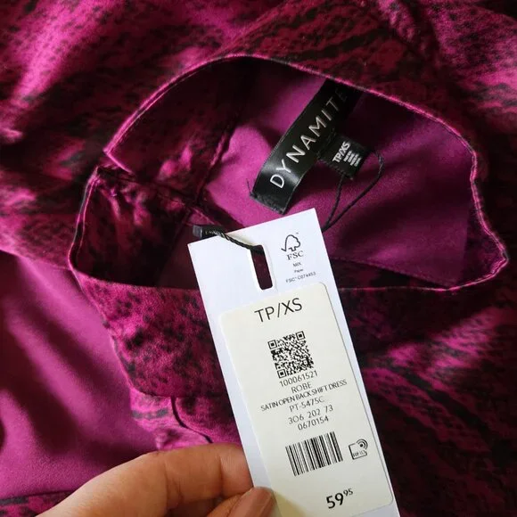 NWT Dynamite Satin Dress - Picture 3 of 5